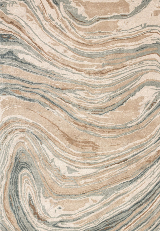 米色基底灰蓝线条：大理石纹理风格会厅地毯的色彩与材质解析